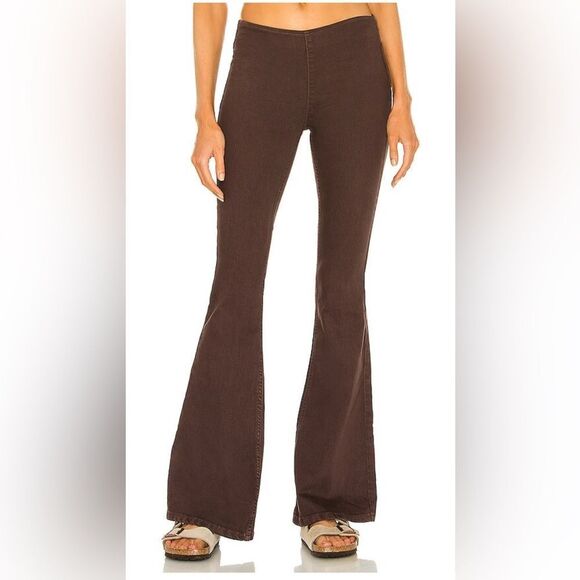 Free People Black Pull On Flare Jean Size 30 - Picture 1 of 5